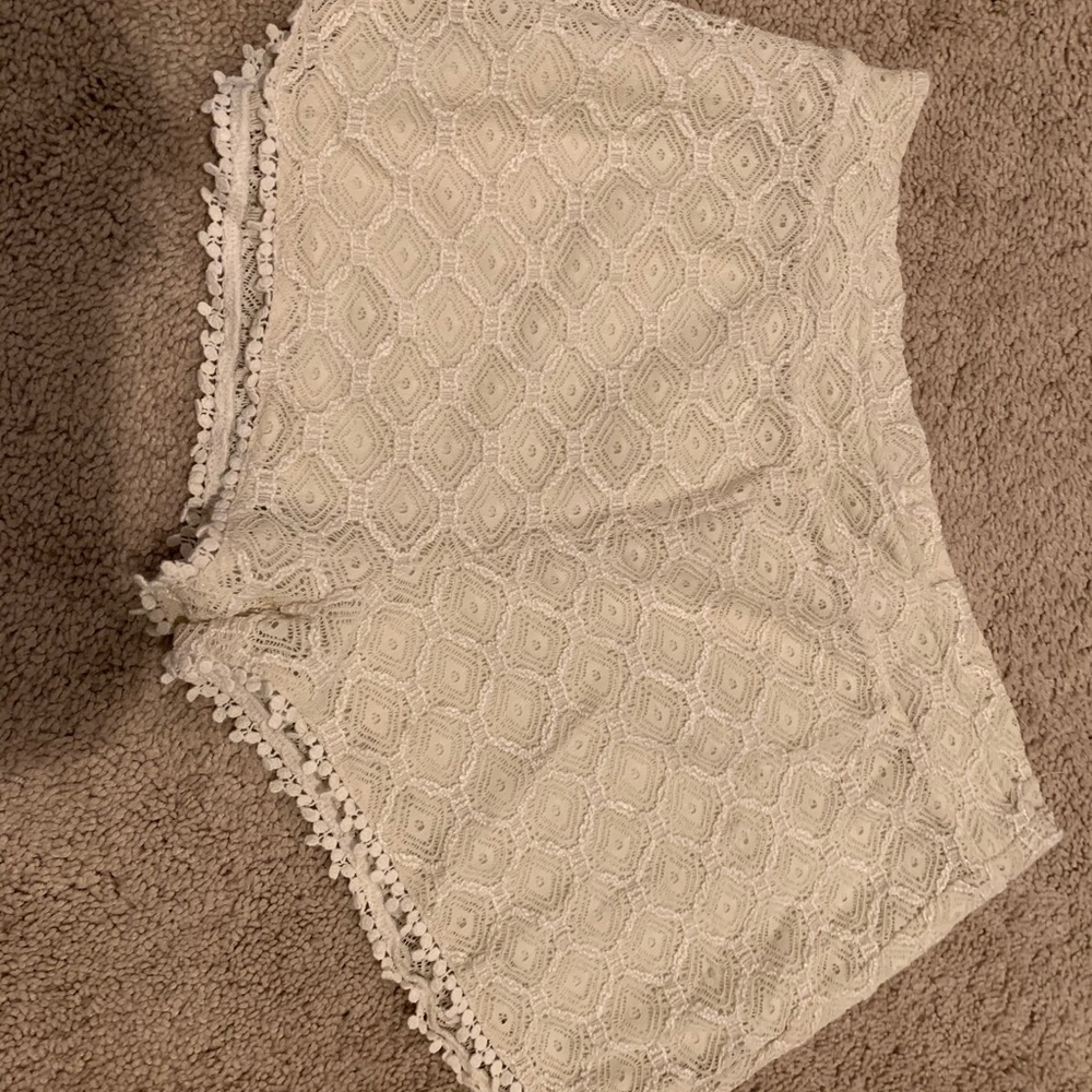 Lace low rise shorts.